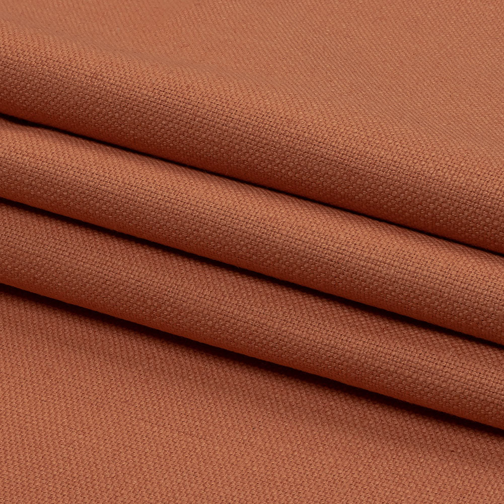Heavyweight Linen Woven - Coral - British Imported Folded