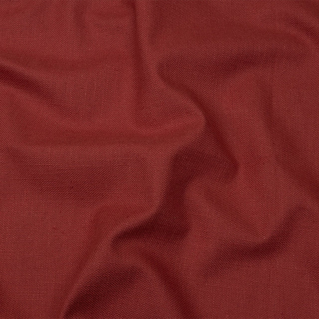 Heavyweight Linen Woven - Cranberry - British Imported