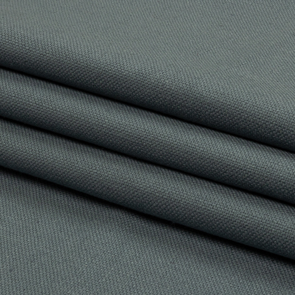 Heavyweight Linen Woven - Denim - British Imported Folded