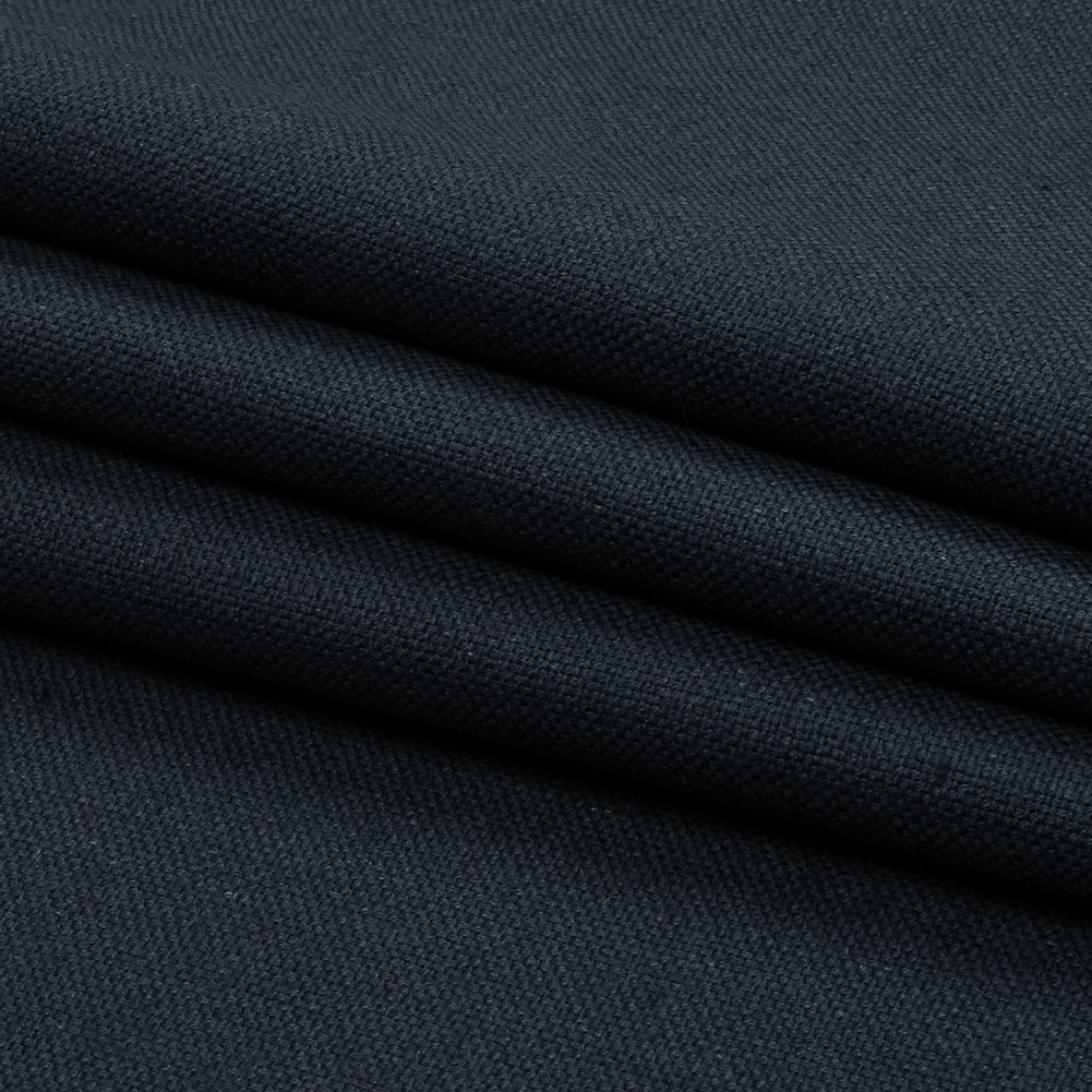Heavyweight Linen Woven - Ink - British Imported Folded