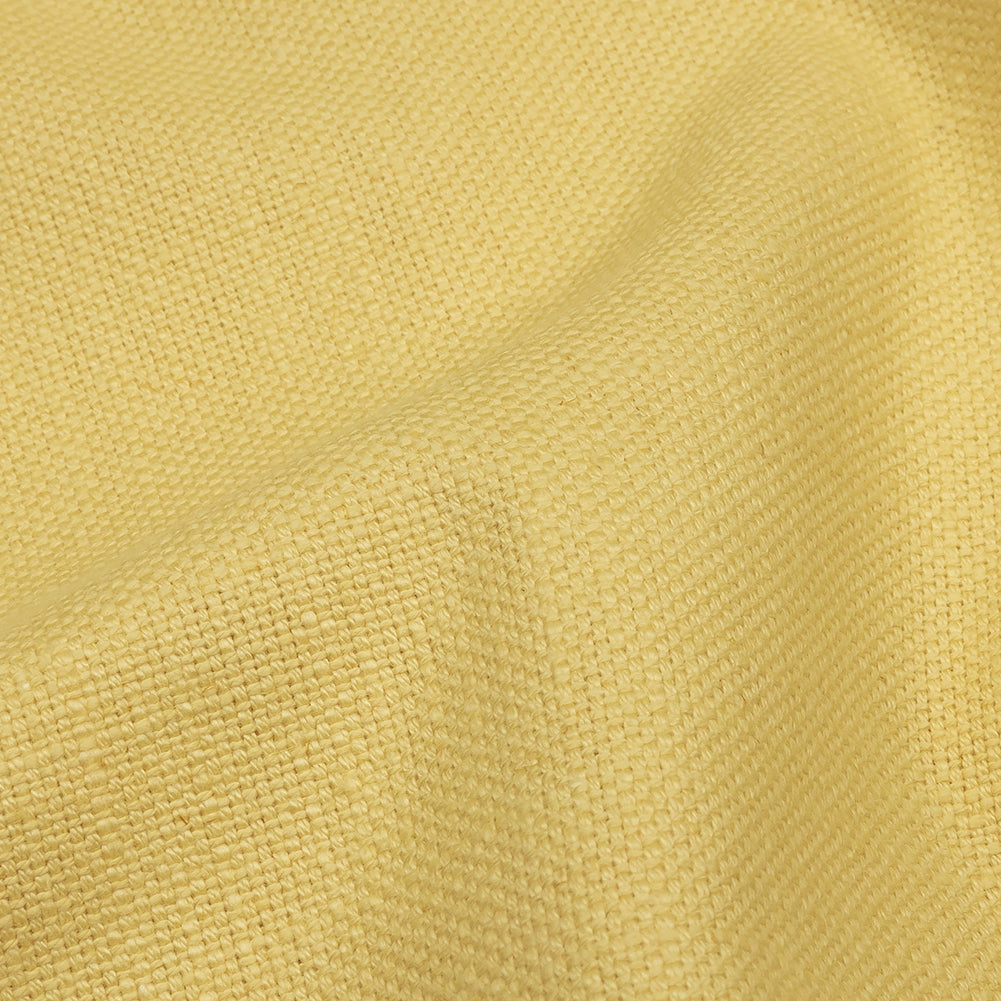 Heavyweight Linen Woven - Lemon - British Imported Detail