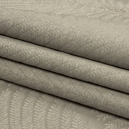 Cotton and Recycled Polyester Drapery Jacquard - Silver Leaf Chains - British Imported Folded