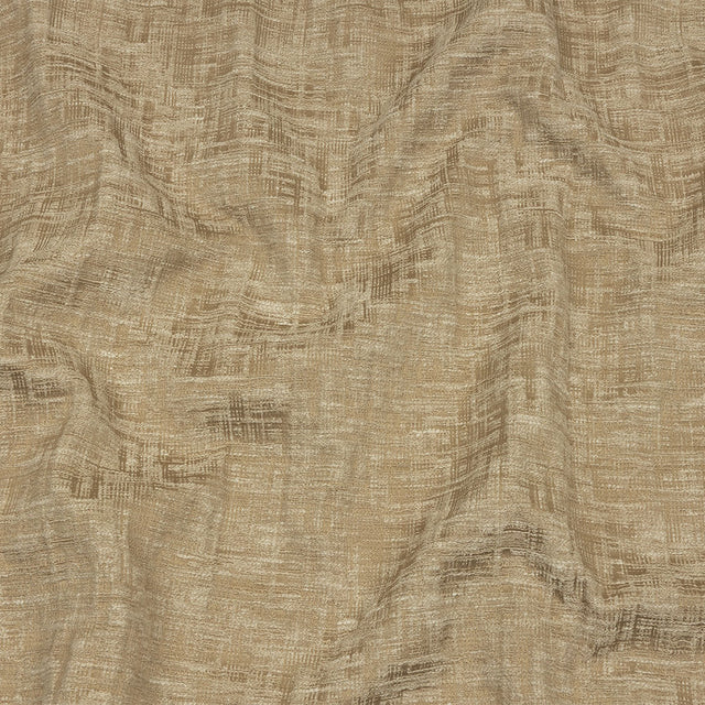 Cotton and Recycled Polyester Drapery Jacquard - Caramel Crosshatched Lines - British Imported