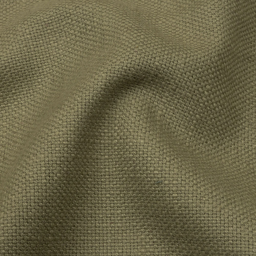 Heavyweight Linen Woven - Olive - British Imported Detail
