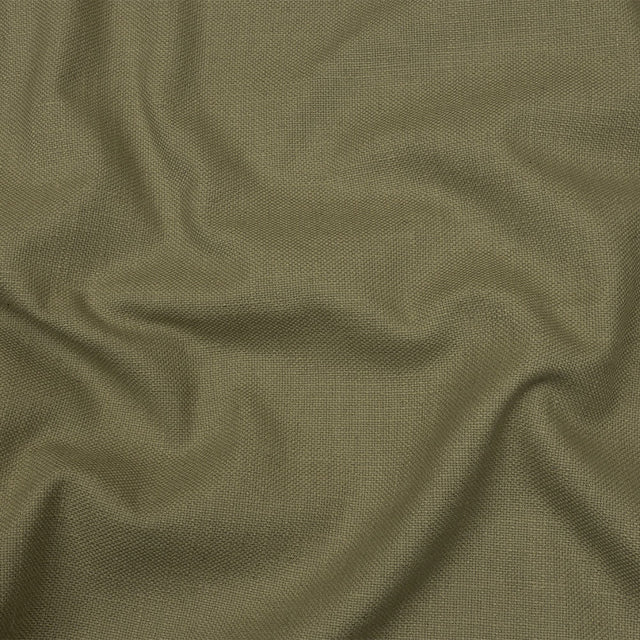 Heavyweight Linen Woven - Olive - British Imported
