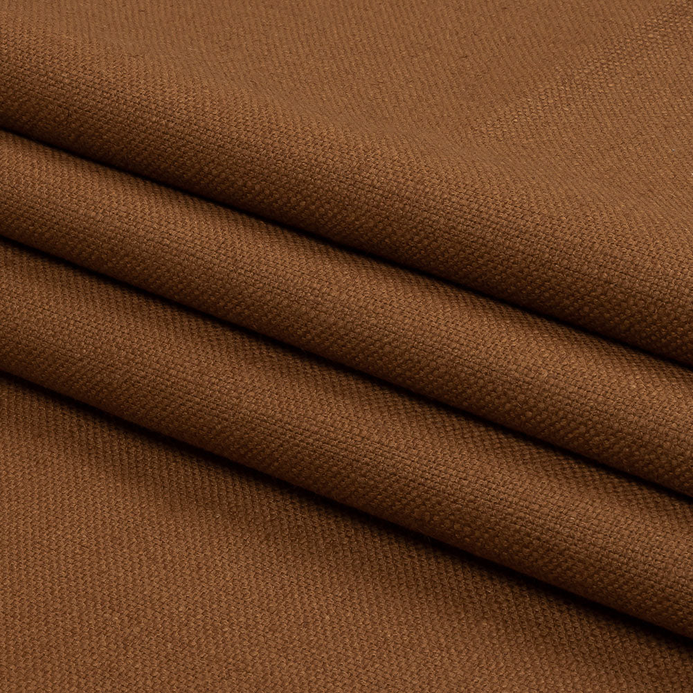 Heavyweight Linen Woven - Rust - British Imported Folded