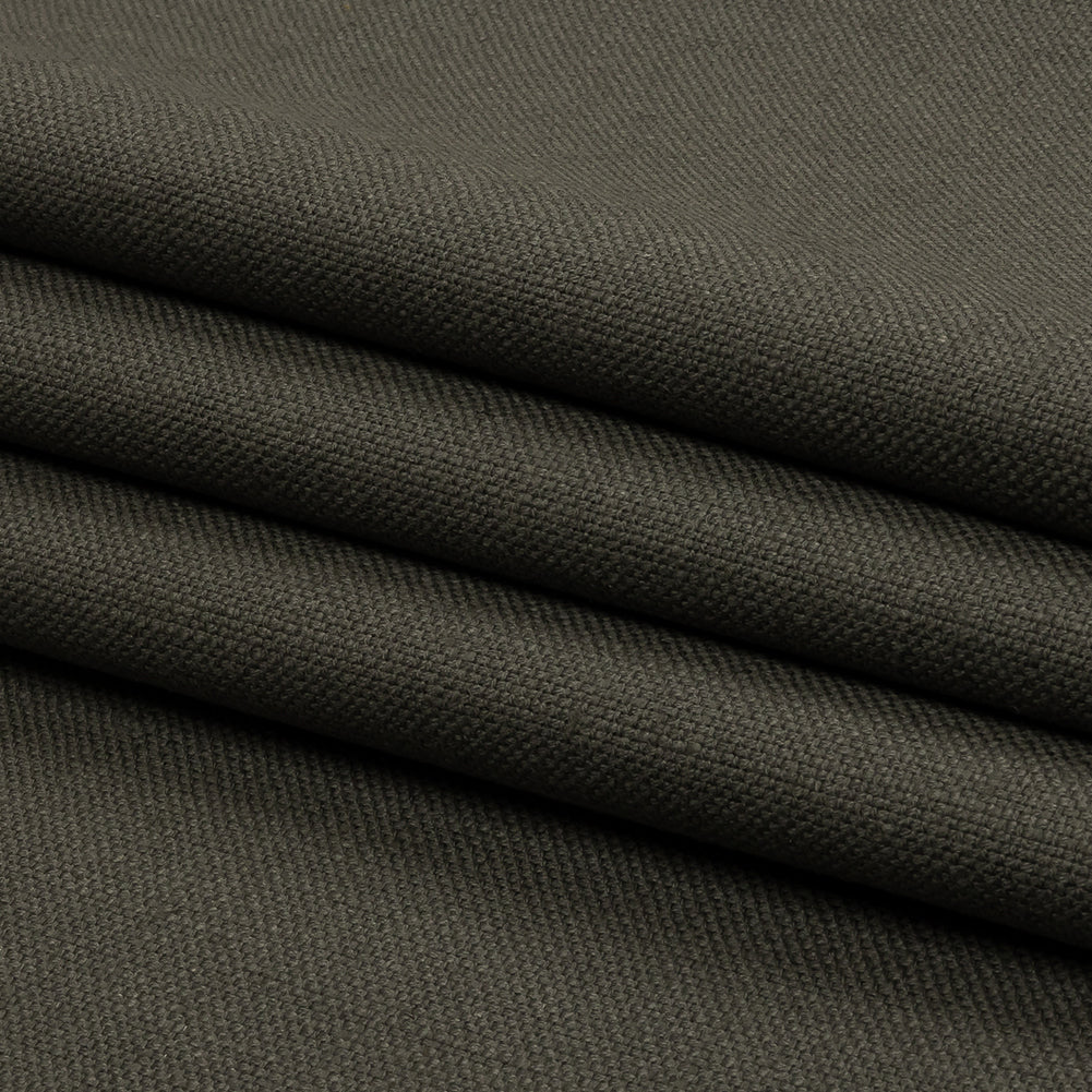 Heavyweight Linen Woven - Slate - British Imported Folded