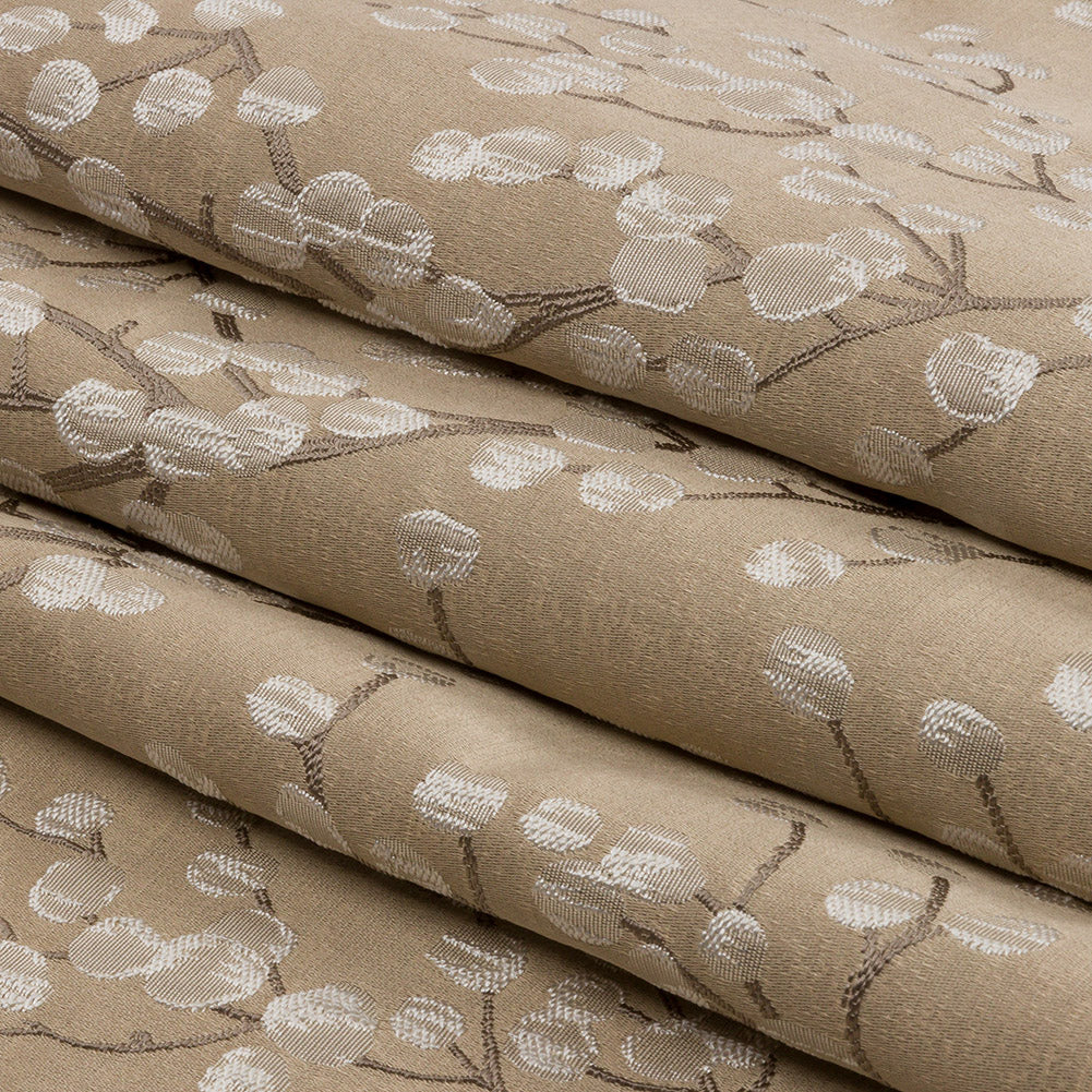 Drapery Jacquard - Caramel Prairie Willow - British Imported Folded