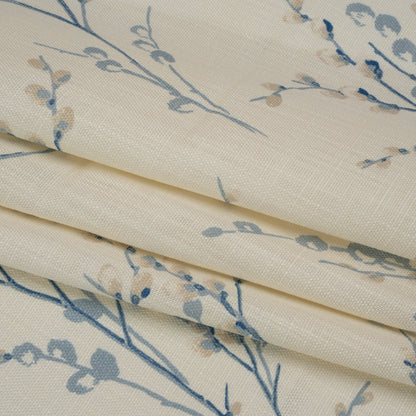 Linen and Rayon Drapery Woven - Off White Prairie Willow - British Imported Folded