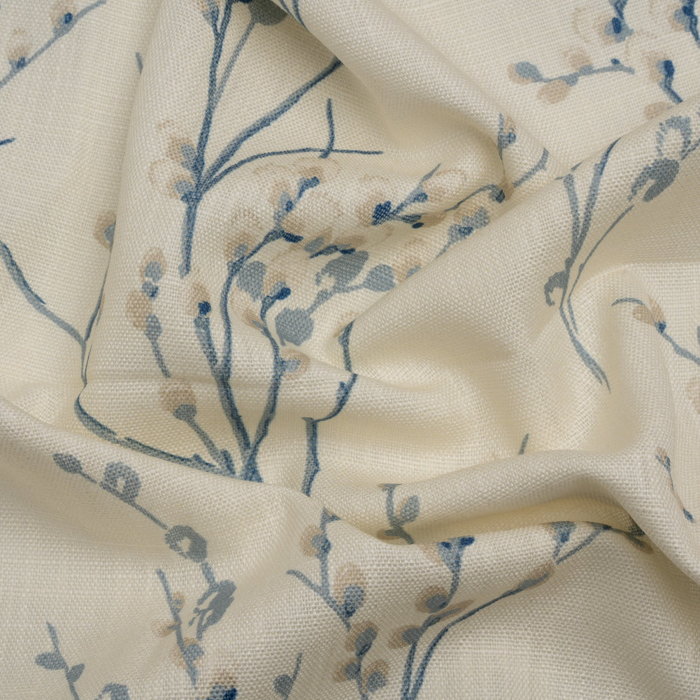 Linen and Rayon Drapery Woven - Off White Prairie Willow - British Imported