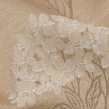 Drapery Jacquard - Caramel Hydrangea Stems - British Imported Detail