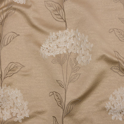 Drapery Jacquard - Caramel Hydrangea Stems - British Imported