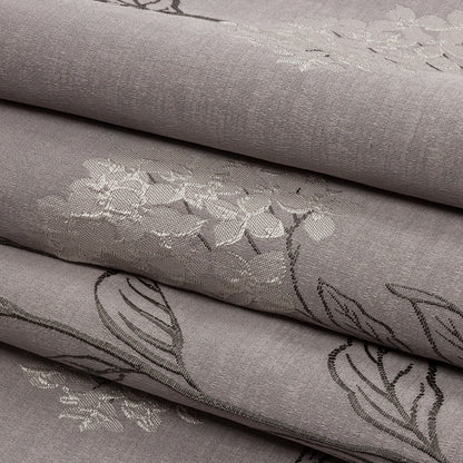 Drapery Jacquard - Dove Hydrangea Stems - British Imported Folded