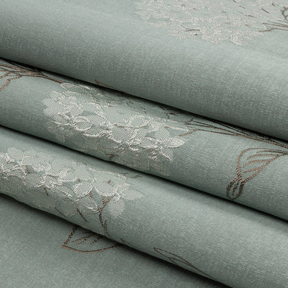 Drapery Jacquard - Mineral Hydrangea Stems - British Imported Folded