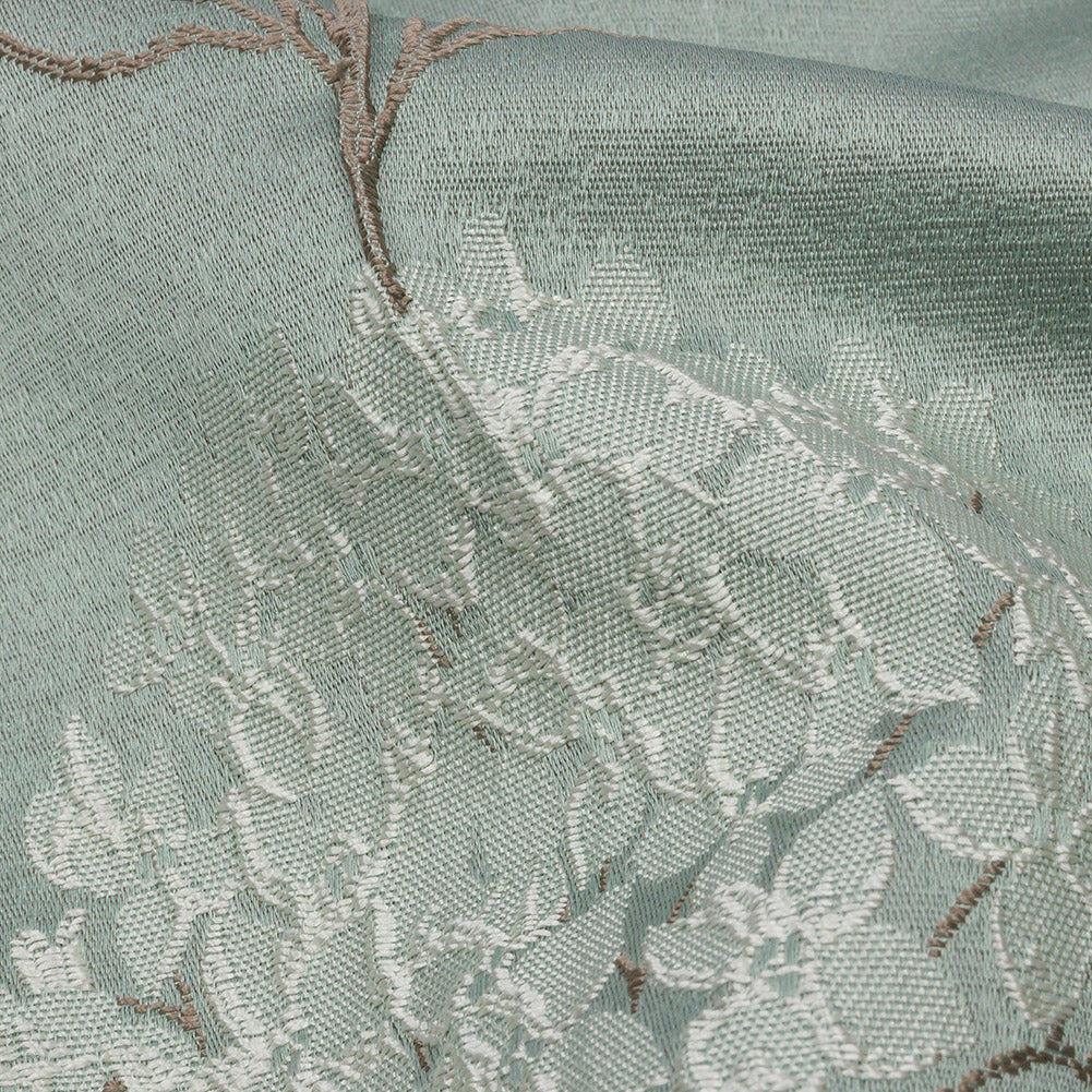 Drapery Jacquard - Mineral Hydrangea Stems - British Imported Detail