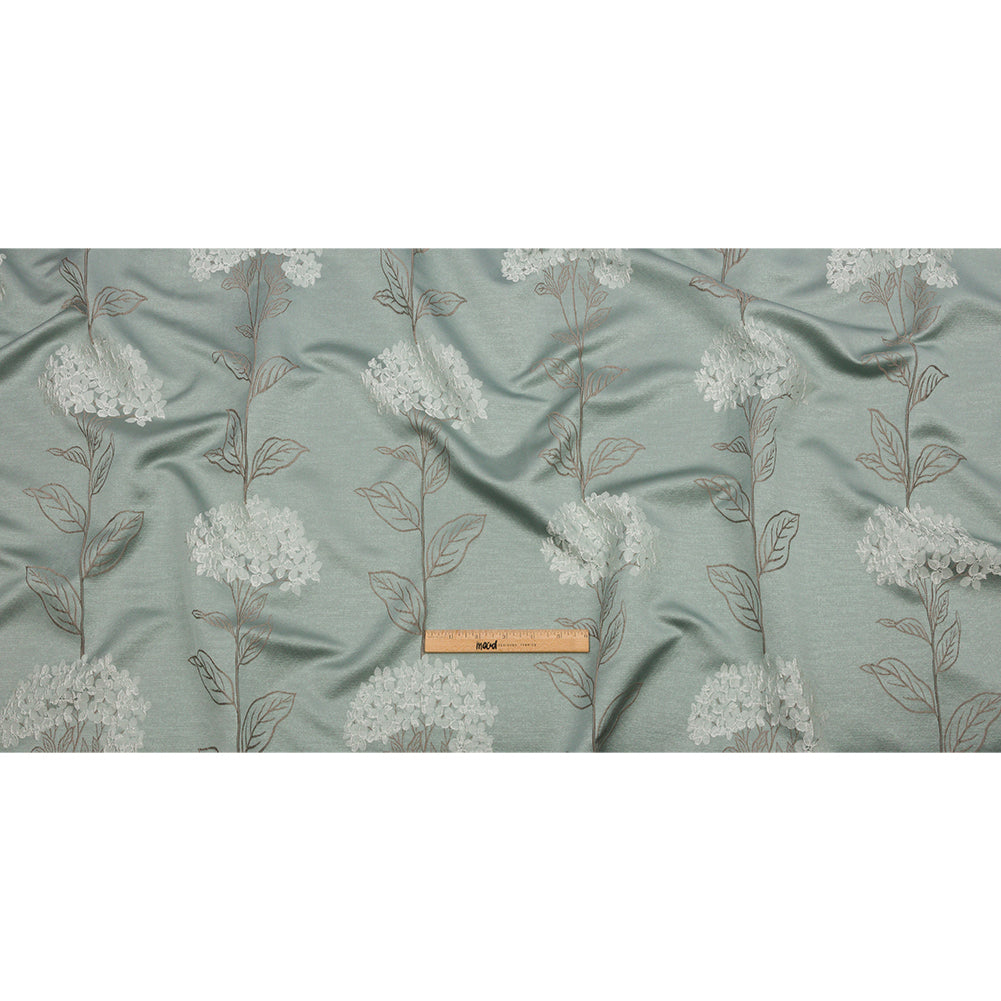Drapery Jacquard - Mineral Hydrangea Stems - British Imported Full