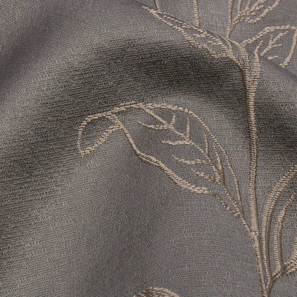 Drapery Jacquard - Shadow Hydrangea Stems - British Imported Detail