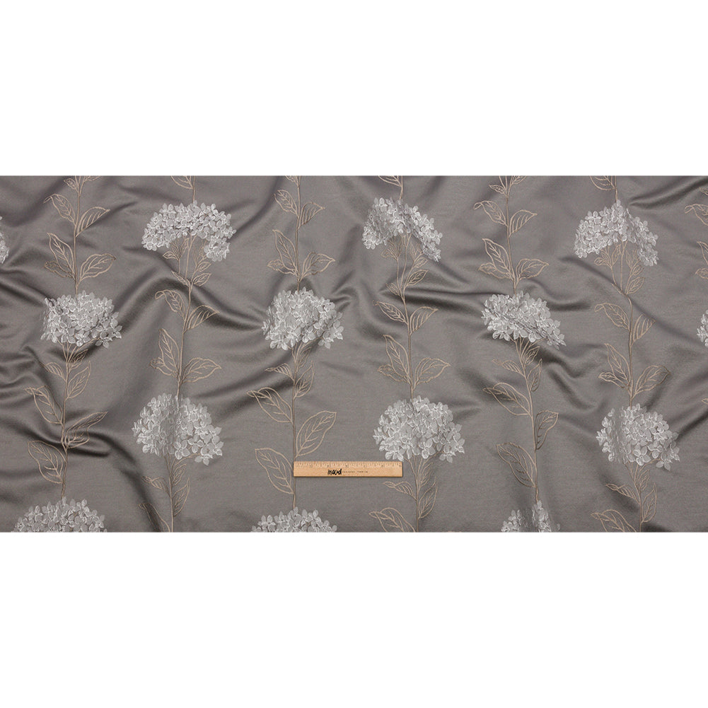 Drapery Jacquard - Shadow Hydrangea Stems - British Imported Full