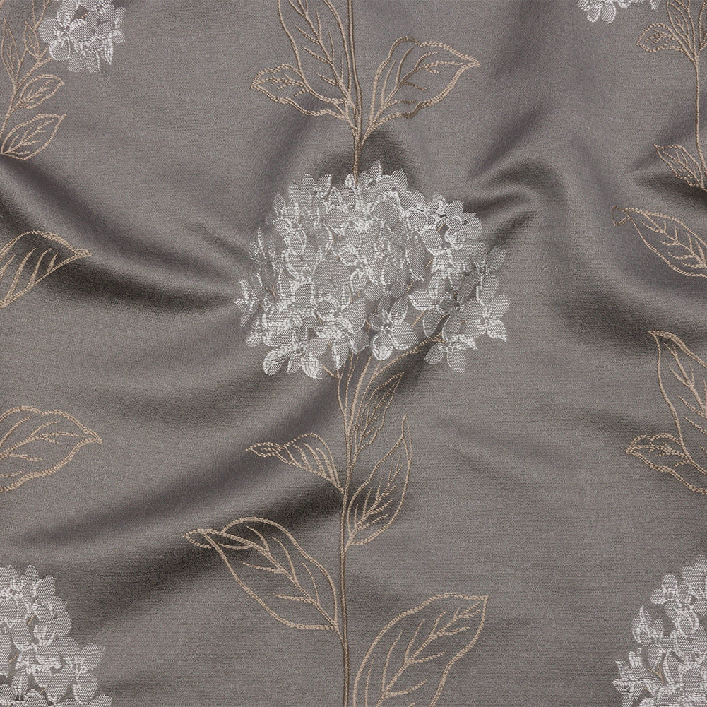 Drapery Jacquard - Shadow Hydrangea Stems - British Imported