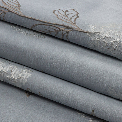 Drapery Jacquard - Wedgewood Hydrangea Stems - British Imported Folded