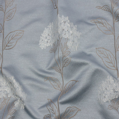 Drapery Jacquard - Wedgewood Hydrangea Stems - British Imported