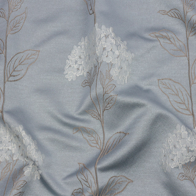 Drapery Jacquard - Wedgewood Hydrangea Stems - British Imported