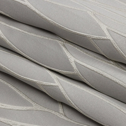Satin-Faced Drapery Jacquard - Silver Rippling Lines - British Imported Folded