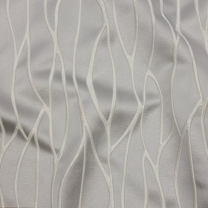 Satin-Faced Drapery Jacquard - Silver Rippling Lines - British Imported