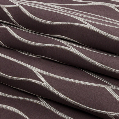 Satin-Faced Drapery Jacquard - Thistle Rippling Lines - British Imported Folded
