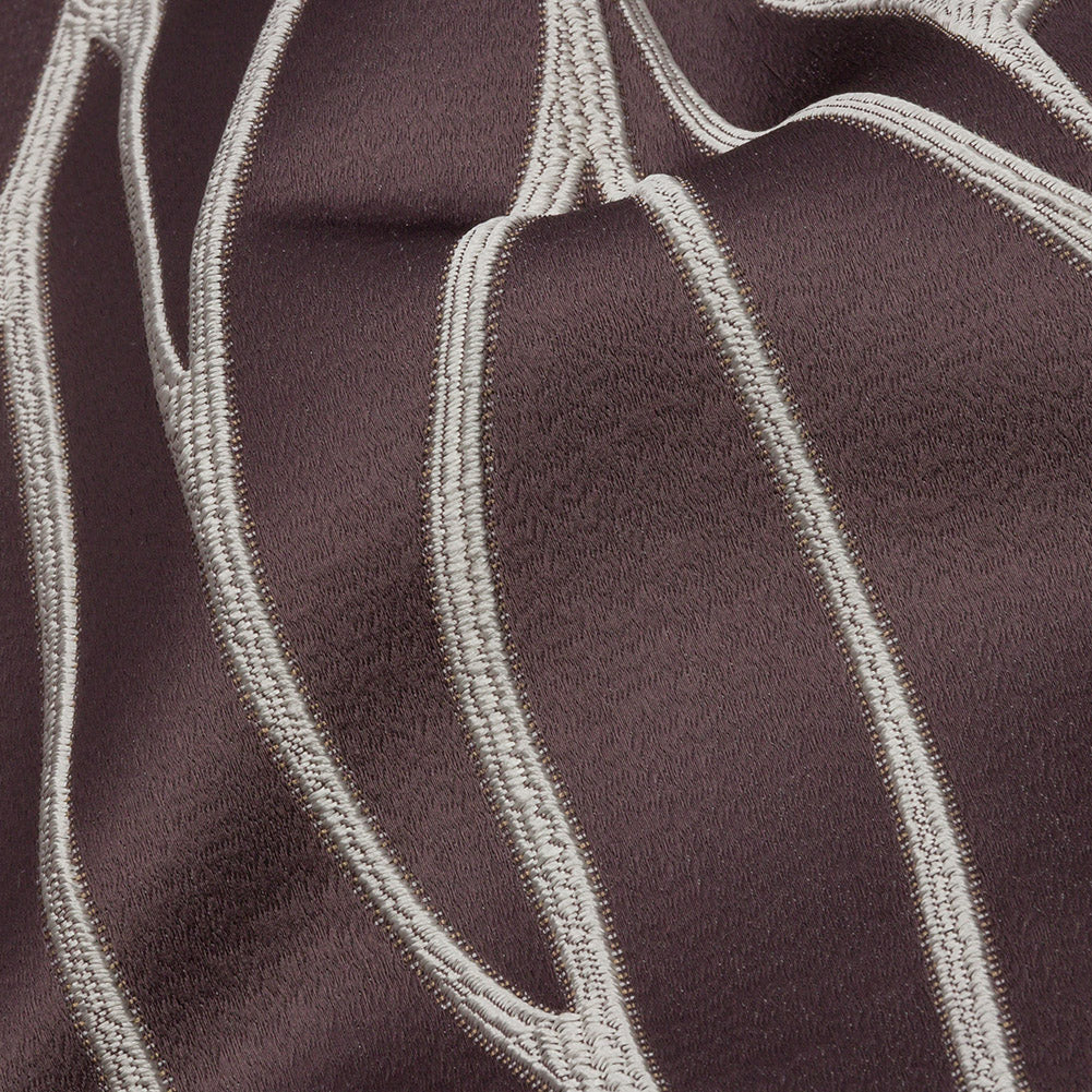 Satin-Faced Drapery Jacquard - Thistle Rippling Lines - British Imported Detail