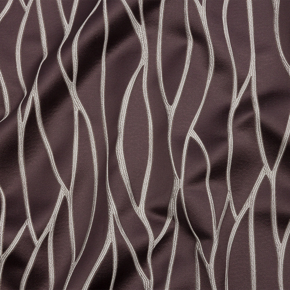 Satin-Faced Drapery Jacquard - Thistle Rippling Lines - British Imported