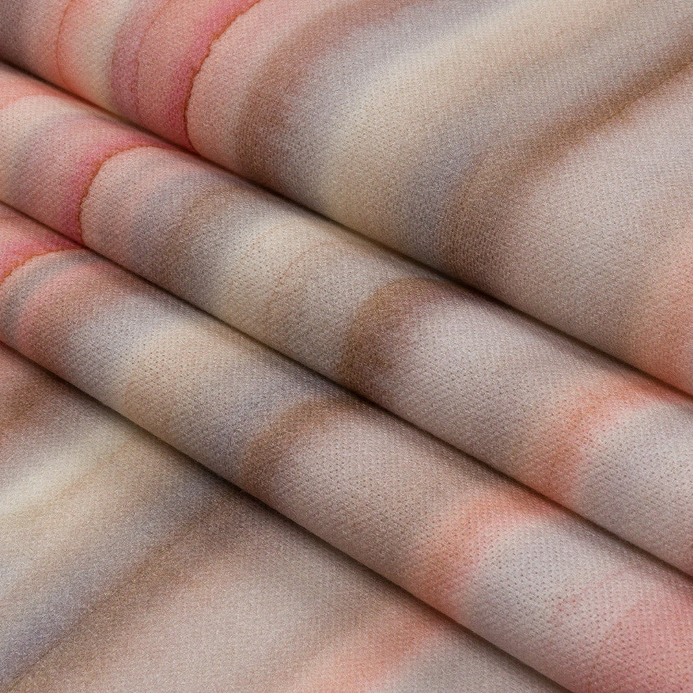 Cotton Canvas Print - Shell Painterly Stripes - British Imported Folded