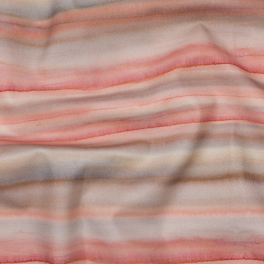 Cotton Canvas Print - Shell Painterly Stripes - British Imported