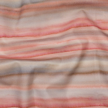 Cotton Canvas Print - Shell Painterly Stripes - British Imported