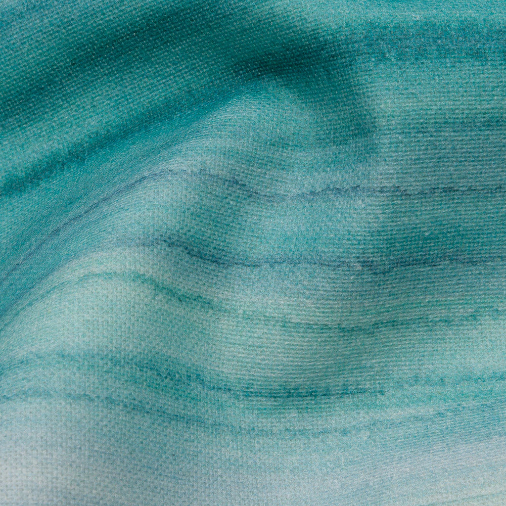 Cotton Canvas Print - Verdigris Painterly Stripes - British Imported Detail