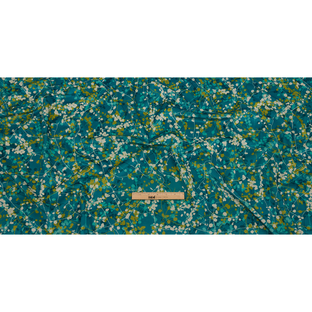 Printed Polyester Velvet - Peacock Berry Vines - British Imported Full