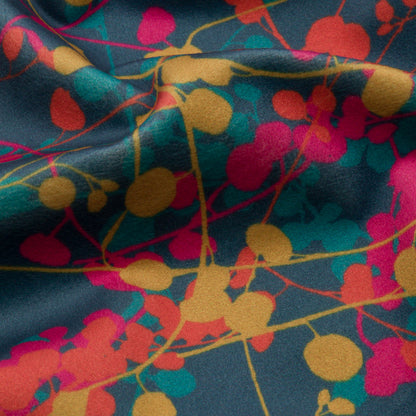 Printed Polyester Velvet - Rainbow Berry Vines - British Imported Detail