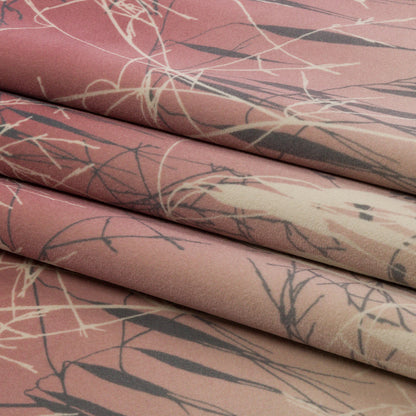 Printed Polyester Velvet - Shell Meadow Grass Ombre - British Imported Folded