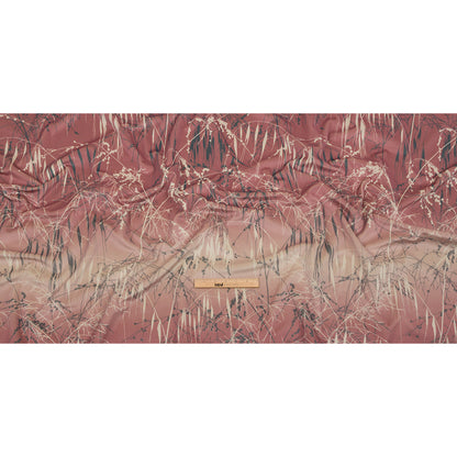 Printed Polyester Velvet - Shell Meadow Grass Ombre - British Imported Full