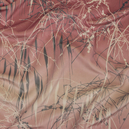 Printed Polyester Velvet - Shell Meadow Grass Ombre - British Imported