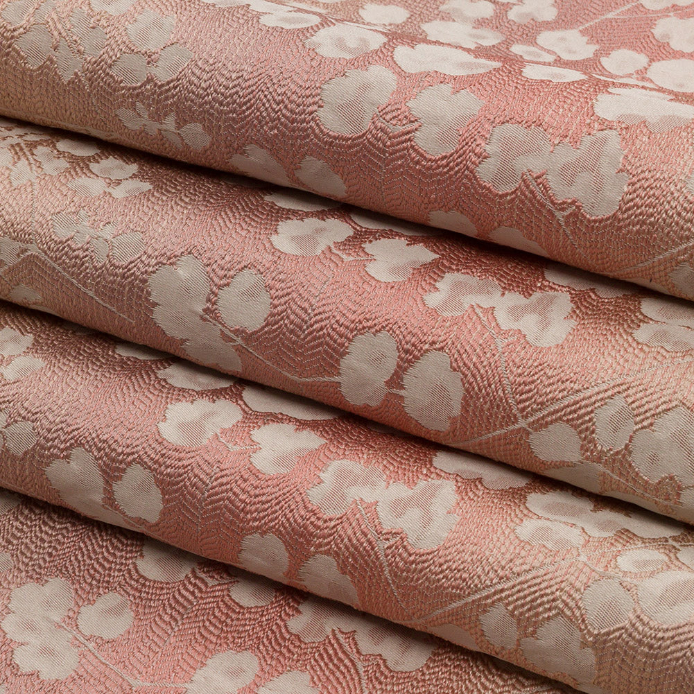 Drapery Jacquard - Shell Ombre Stripes and Little Flowers - British Imported Folded