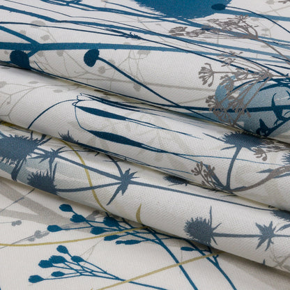 Cotton Canvas Print - Blue Wildflower Branches - British Imported Folded