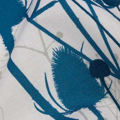 Cotton Canvas Print - Blue Wildflower Branches - British Imported Detail