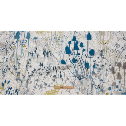 Cotton Canvas Print - Blue Wildflower Branches - British Imported Full