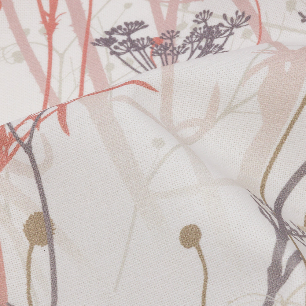 Cotton Canvas Print - Shell Wildflower Branches - British Imported Detail