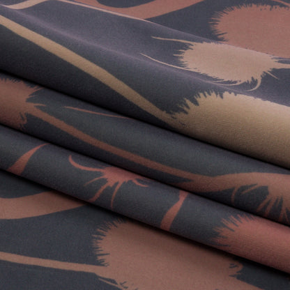 Printed Polyester Velvet - Shell Thistle Stems - British Imported Folded
