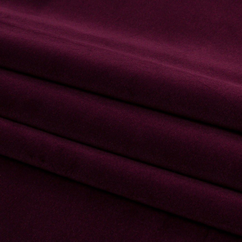 Lush Polyester Drapery Velvet - Damson - British Imported Folded