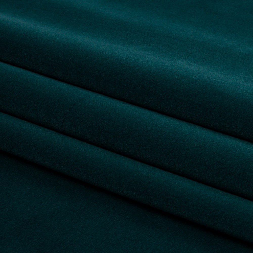 Lush Polyester Drapery Velvet - Peacock - British Imported Folded