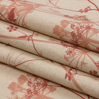 Cotton and Linen Canvas Print - Terracotta Chervil Silhouettes - British Imported Folded