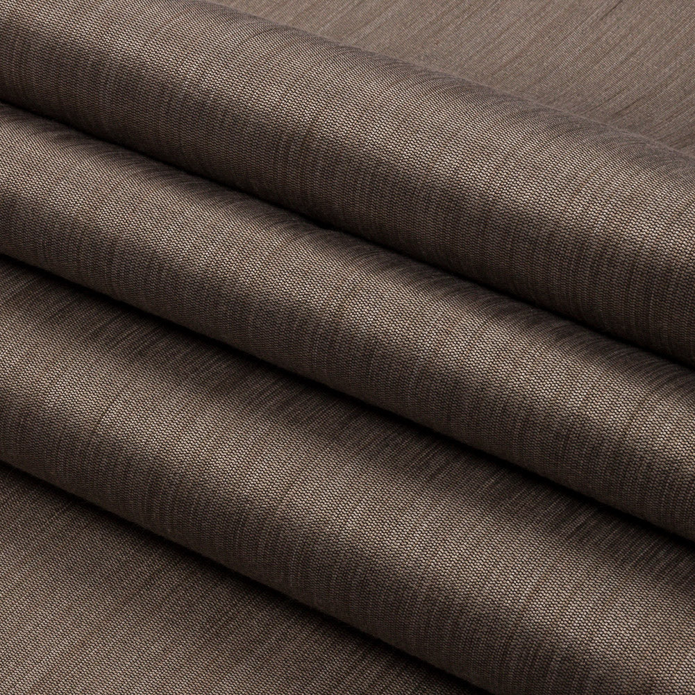 Recycled Polyester Bengaline - Bronze Striations - British Imported Folded